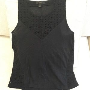J. Crew Black Lacy Tank Top, Size XS